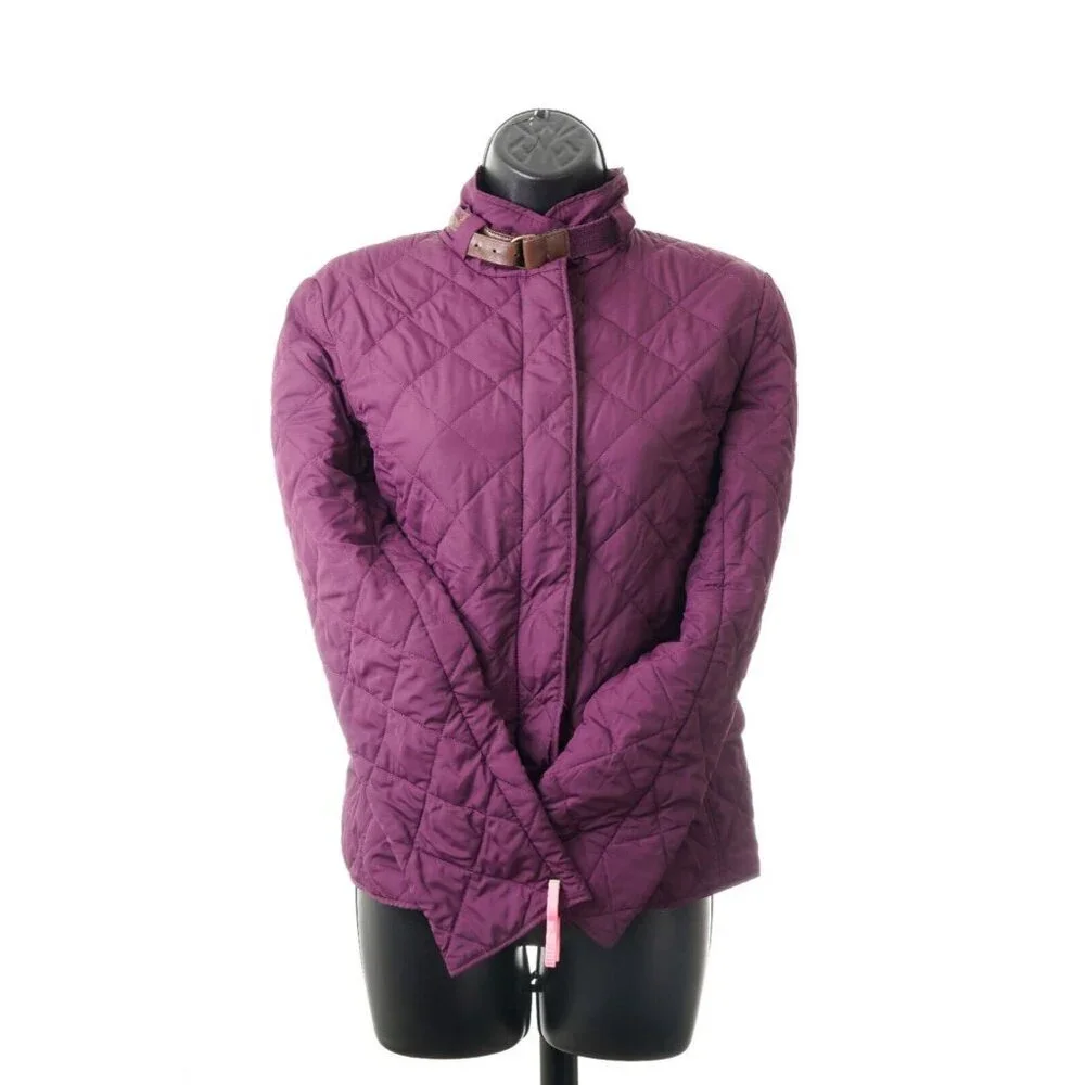LAUREN Ralph Lauren Purple Quilted Jacket with Buckle Collar - Picture 2 of 16